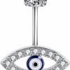 UCADRIT Ucadrit 14G Evil Eye Belly Ring Sterling Silver Evil Eye Body Piercing Jewelry Gifts For Women Girls | Body Piercing Barbells