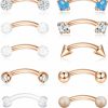 ORAZIO Orazio 16G Eyebrow Lip Belly Button Rings Rook Earrings Daith Helix Piercings Barbell Body Jewelry | Body Piercing Barbells