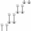 ORAZIO Orazio 4-8 Pcs 18G Stainless Steel Nose Piercing Lip Rings Studs Ear Piercings 6Mm | Body Piercing Barbells