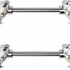 OUFER Oufer Titanium Nipple Rings, Heart Nipple Piercing Jewelry, Clear Cz Nipple Bars, Nipple Jewelry, 14G Nipple Rings For Women Sexy | Body Piercing Barbells