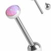 Xnsjeyy Xnsjeyy Tongue Rings G23 Titanium Opal Tongue Barbells 14G Tongue Piercing Jewlery For Women Men | Body Piercing Barbells