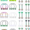 Dyknasz Dyknasz Surgical Steel Lip Rings Clear Diamond Cz Labret Studs Tragus Horseshoe Ring Helix Hoop Earring Body Jewelry Piercing Retainer For Women Men 16 Gauge | Body Piercing Barbells