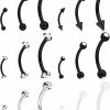 Lcolyoli Lcolyoli 18Pcs 16G Clear Bioflex Acrylic & Stainless Steel Eyebrow Barbell Rook Daith Earrings Belly Studs Cartilage Tragus Barbell Body Piercing Jewelry Retainer 6Mm 8Mm 10Mm | Body Piercing Barbells