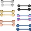 Ruifan Ruifan 16G 14G Surgical Steel Shiny Ball Nipple Tongue Shield Ring Barbell Body Piercing Jewelry Retainer 12-16Mm 12Pcs | Body Piercing Barbells