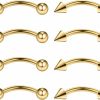 Ruifan Ruifan4Prs Eyebrow Piercing Jewelry Curved Barbell With Ball/Spike Kit Eyebrow Tragus Lip Ring 16G 16 Gauge 8Mm | Body Piercing Barbells