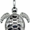 Pierce2GO Pierce2Go Sea Turtle Belly Button Ring - 14G Surgical Steel Turtle Belly Button Ring - Belly Button Rings Piercing For Women 7/16" | Body Piercing Barbells