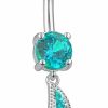 Evonix Evonix 14 Gauge (1.6Mm) 1.6Mm Starfish Belly Button Ring Navel Piercing 3/8 Inch 10Mm Ferido Dangle Piercing Jewelry Dangling Crystal Rings Dangly Bar 14G | Body Piercing Barbells