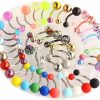 Suotarn Suotarn 42 Pcs 14G Belly Button Rings Belly Rings For Women Belly Piercing Jewelry Belly Bars Navel Rings Stainless Steel Body Piercing Jewelry For Women | Body Piercing Barbells