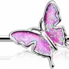 Jewseen Jewseen Industrial Barbell 14G Industrial Rings Butterfly Industrial Bar Body Piercing Industrial Jewelry For Women Gift | Body Piercing Barbells