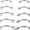 Yaalozei Yaalozei 16G 14G Eyebrow Rings Rook Piercing Jewelry Surgical Steel Curved Barbells Snake Eye Tongue Rings Vertical Lip Belly Rings Cartilage Helix Daith Earrings Piercing Jewelry For Women Men | Body Piercing Barbells