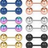 Ruifan Ruifan 6Pairs 20G Mix Color Stainless Steel Polished Ball Barbell Helix Cartilage Tragus Ear Lobe Stud Earring | Body Piercing Barbells