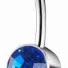 YSWUJIN Yswujin G23 Solid Titanium Belly Button Ring14G Cz Belly Navel Rings,Synthetic Opal Navel Rings Belly Button Body Piercing Jewelry | Body Piercing Barbells