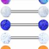 COCHARM Cocharm 5Pcs 14G Acrylic Resin Tongue Rings Blue Purple Marble Tongue Barbells Cute Ocean Blue Tongue Piercing Jewelry | Body Piercing Barbells