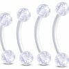 COCHARM Cocharm 6Pcs Assorted Plastic Belly Button Rings 14G Acrylic Pregnancy Belly Navel Rings For Women Bioflex Belly Piercing Jewelry Hypoallergenic | Body Piercing Barbells