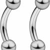 Vsnnsns Vsnnsns 16G 14G G23 Titanium Daith Rook Earring Piercing Curved Barbell Eyebrow Rings Snake Eyes Tongue Rings Piercing Jewelry Cartilage Tragus Forward Helix Piercing Jewelry For Women Men 6Mm - 16Mm | Body Piercing Barbells