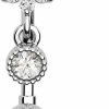 COCHARM Cocharm 14G Dangle Belly Button Ring Silver Flower Reverse Belly Navel Rings For Women Dangling Belly Navel Piercing Jewelry Stainless Steel | Body Piercing Barbells