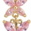 JAJAFOOK Jajafook Fancy Cz Gemstone Triple Butterfly Surgical Steel With Solid Titanium Belly Button Ring | Body Piercing Barbells