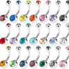 Ghome 15 Pcs Assorted Colors Belly Button Ring Surgical Steel Hypoallergenic Lead And Nickel Free,14 Gauge Navel Piercing Body Jewelry (15 Pcs:Steel Ball) | Body Piercing Barbells