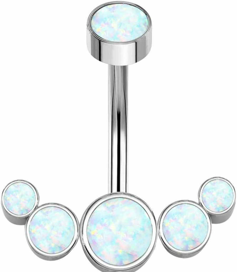 COCHARM Cocharm G23 Titanium Belly Button Rings Cute Internally Threaded Navel Rings 14G Curved Barbell For Women | Body Piercing Barbells