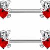 Niaspi Baby Elephant Heart Nipple Rings For Women Girls 14G Surgical Steel Cz Animal Nipple Studs Nipple Piercing Barbell Dainty Nipplerings Body Piercing Jewelry | Body Piercing Barbells