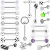 Leiainely Leiainely Tongue Rings Tongue Piercing Jewelry Tongue Rings For Women Tongue Ring Tongue Piercing Tounge Rings Tongue Rings Surgical Steel Tounge Ring Tongue Jewelry Tongue Rings For Men | Body Piercing Barbells