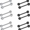 Briana Williams Briana Williams 14G Straight Barbell Tongue Rings For Women Stainless Steel Tongue Piercing Jewelry 12-18Mm Bar Length For Nipple Rings Nipplerings Piercing | Body Piercing Barbells