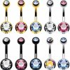 BodyJ4You Bodyj4You 10Pc Belly Button Rings Set - 14G Multicolor Surgical Stainless Steel - Colorful Cz Crystals Navel Barbell Stud - Women Girls Body Piercing Jewelry | Body Piercing Barbells