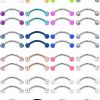 Hoeudjo Hoeudjo 48Pcs 16G Surgical Steel Snake Eyes Tongue Ring Curved Barbell Nipplerings Nipple Rings Eyebrow Rings Rook Piercing Jewelry Daith Earrings For Women Men | Body Piercing Barbells