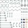 Oveta Oveta 55-150Pcs Body Piercing Jewelry Lot 14G 16G 20G Stainless Steel Nose Lip Tongue Cartilage Tragus Eyebrow Industrial Barbell Belly Button Rings Piercing Kit Jewelry | Body Piercing Barbells