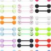 Ftovosyo Ftovosyo 14G 16Mm Glow In Dark Flexible Acrylic Straight Tongue Nipple Ring Retainer Body Piercing Jewelry For Women Men 6-36Pcs | Body Piercing Barbells