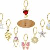 JOERICA Joerica 14G Clicker Belly Button Ring Hoop 316L Surgical Steel Dangle Belly Button Rings Butterfly Snake Evil Eye Heart Cz Dangling Navel Rings Hoop Clicker Hinged Segment Belly Ring Hoop Gold Silver Tone 10Mm | Body Piercing Barbells