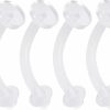 bodyjewellery Bodyjewellery 4Pcs 16G Curved Barbell Eyebrow Piercing Rings Clear Retainer Bioflex Bendable Flexible Acrylic Invisible Gauge Pick Size | Body Piercing Barbells