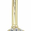 AVORA Avora 10K Gold Simulated Diamond Cz Frame Belly Button Ring Body Jewelry (14 Gauge) | Body Piercing Barbells