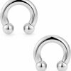 Ftovosyo Ftovosyo 2Pcs Pa Ring Horseshoe Circular Barbell 316L Surgical Steel Internally Threaded 00G 0G 2G 4G 6G 8G 10G Pierced Body Jewelry For Women 12Mm 16Mm 19Mm | Body Piercing Barbells