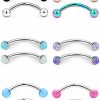 Prjndjw Prjndjw 16G 12Pcs Eyebrow Piercings Curved Barbell Piercings Glow In The Dark Eyebrow Rings For Women Men Girl 8Mm 10Mm | Body Piercing Barbells