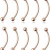 Ruifan Ruifan 10-24Pcs Eyebrow Piercing Jewelry Curved Barbell Kit Eyebrow Tragus Lip Ring 16G 6Mm 8Mm 10Mm 12Mm | Body Piercing Barbells