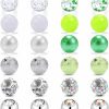 Prjndjw Prjndjw 16 Pair 14G 16G Replacement Balls Externally Threaded Surgical Steel & Plastic Balls For Industrial Barbell Nipple Rings Belly Button Piercing Rings Parts | Body Piercing Barbells