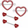 FLOGWE Flogwe 14G Heart Nipple Ring 316L Surgical Steel Letter Nipple Barbells Heart Cz Nipple Barbell Rings Body Piercing Jewelry For Women Men… | Body Piercing Barbells