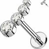 Melighting Melighting Titanium Conch Piercing Jewelry Internally Threaded 16G Cured Cartilage Earring Clear Cz Titanium G23 Helix Piercing Jewelry 8Mm Labret Jewelry For Wome | Body Piercing Barbells