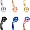 Drperfect Drperfect G23 Titanium Belly Button Rings 14G 6Mm 8Mm Short Bar Belly Rings Navel Rings For Women Men Cute Petite Belly Button Piercing Jewelry With 3Mm Small End Balls | Body Piercing Barbells