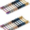 Oufksiyy Oufksiyy 24Pc 14G 16G Mixed Color Surgical Stainless Steel Straight Barbell Tongue Rings Bars Piercing 5/8\" Length 16Mm 9/16 Inch 14Mm 1/2Inch 12Mm Nipple Rings Tongue Piercing Jewelry For Women Men | Body Piercing Barbells