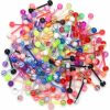 CrazyPiercing Crazypiercing 110Pcs Tongue Rings Wholesale 14G Tongue Ring Barbells Assorted Colors For Women Man | Body Piercing Barbells