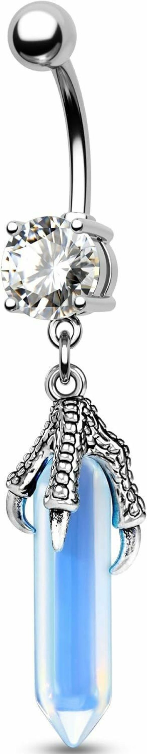 CM Crareesi Mania Cm Crareesi Mania Dragon Belly Button Ring 316L Stainless Steel Belly Rings Dangling 14G Belly Piercing Jewelry For Women Natural Stone Pendant Belly Button Piercing Jewelry | Body Piercing Barbells