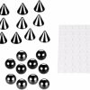 HEKEUOR Hekeuor Fake Nose Lip Eyebrow Non-Piercing Body Jewelry Stainless Steel 5Mm Ball/Spike Kit Sticker | Body Piercing Barbells