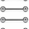 Dyknasz Dyknasz 4Pcs Grade 23 Titanium Externally Threaded Nipple Shield Barbell Ring Bar Body Piercing Jewelry For Women Men 14G 16G | Body Piercing Barbells