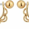 Forbidden Body Jewelry Forbidden Body Jewelry 14G-16G Surgical Steel & Gold Plated Cz Crystal Lacey Partial Nipple Shield Filigree Barbell Set | Body Piercing Barbells