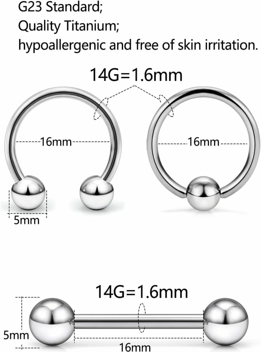 Kadogohno Kadogohno Titanium Nipple Piercing Jewelry, Titanium Nipple Rings For Women, Nipple Piercing, Nipple Rings Surgical Steel, Surgical Steel Nipple Rings, Nipple Piercings | Body Piercing Barbells