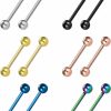 CrazyPiercing Crazypiercing 12Pcs Different Color Tongue Rings Surgical Stainless Steel Tongue Piercing 14G 16Mm Length Straight Barbell Piercing Jewelry | Body Piercing Barbells