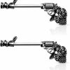 Pierced Owl Pierced Owl - 14G Stainless Steel Rose Pistol Gun Nipple Barbells, Sold As A Pair | Body Piercing Barbells