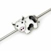 BodyJewelryOnline Industrial Barbell Cartilage Earring 316L Surgical Steel Industrial Ring 14G Industrial Piercing Cute Cow Industrial Jewelry 1 1/2 Inch Industrial Bar Piercing Jewelry For Women 38Mm | Body Piercing Barbells